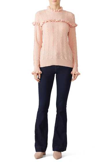 Slate & Willow Blush Ruffle Sweater