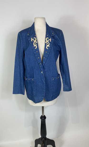 1980s Lori of California Denim Studded Blazer Jack