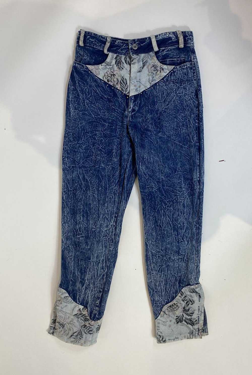 1980s Carreli Acid Wash Denim Three Piece Skirt T… - image 10