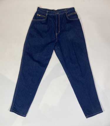 Vintage Mom Jeans Rio High Waisted Tapered 1990s 80s Dark Retro Blue 25