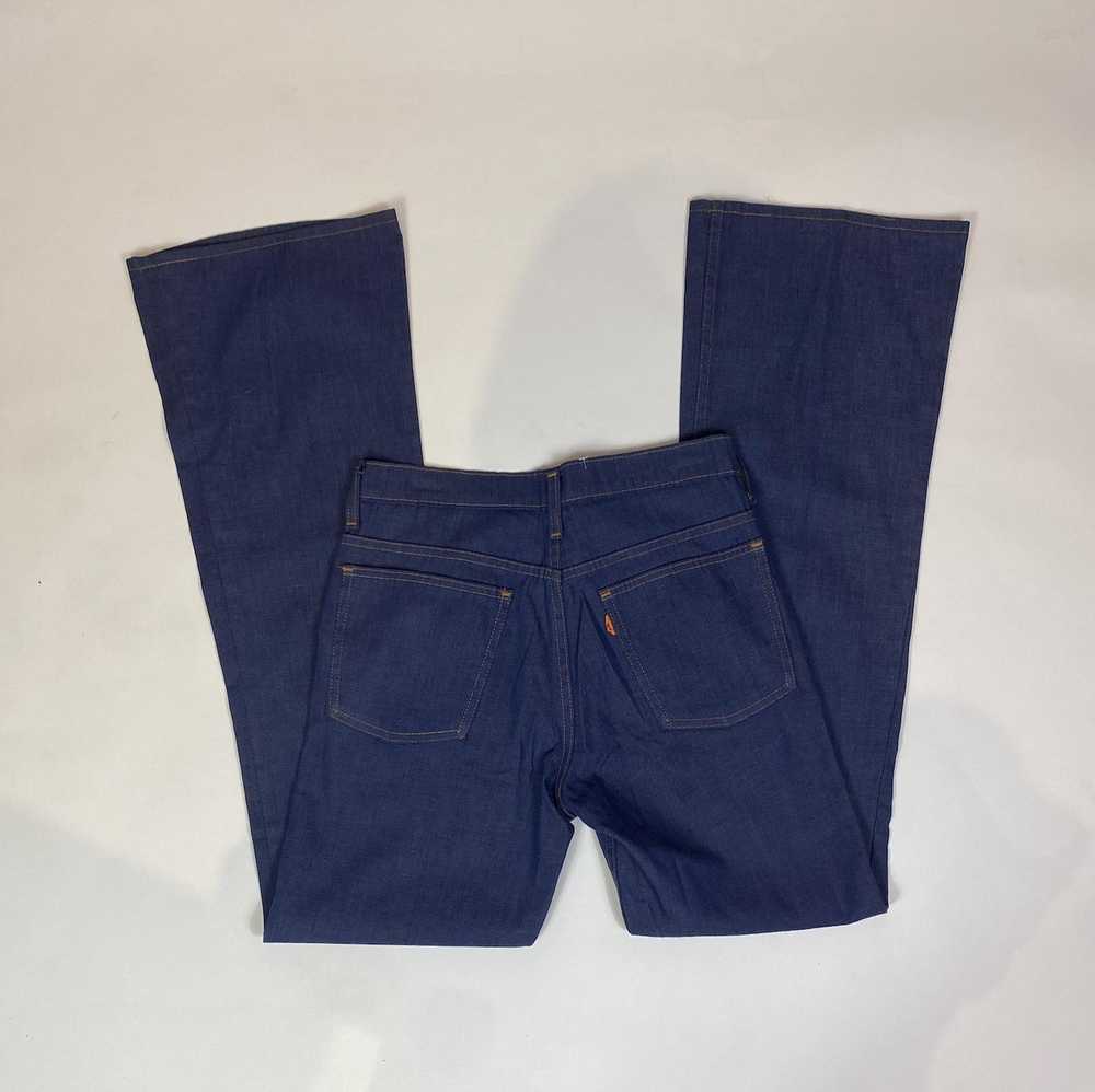 1970s BIG E Levi's Dark Wash Chambray Bell Bottom… - image 1