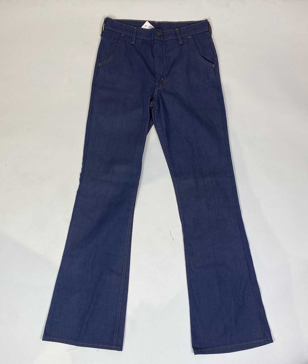 1970s BIG E Levi's Dark Wash Chambray Bell Bottom… - image 5