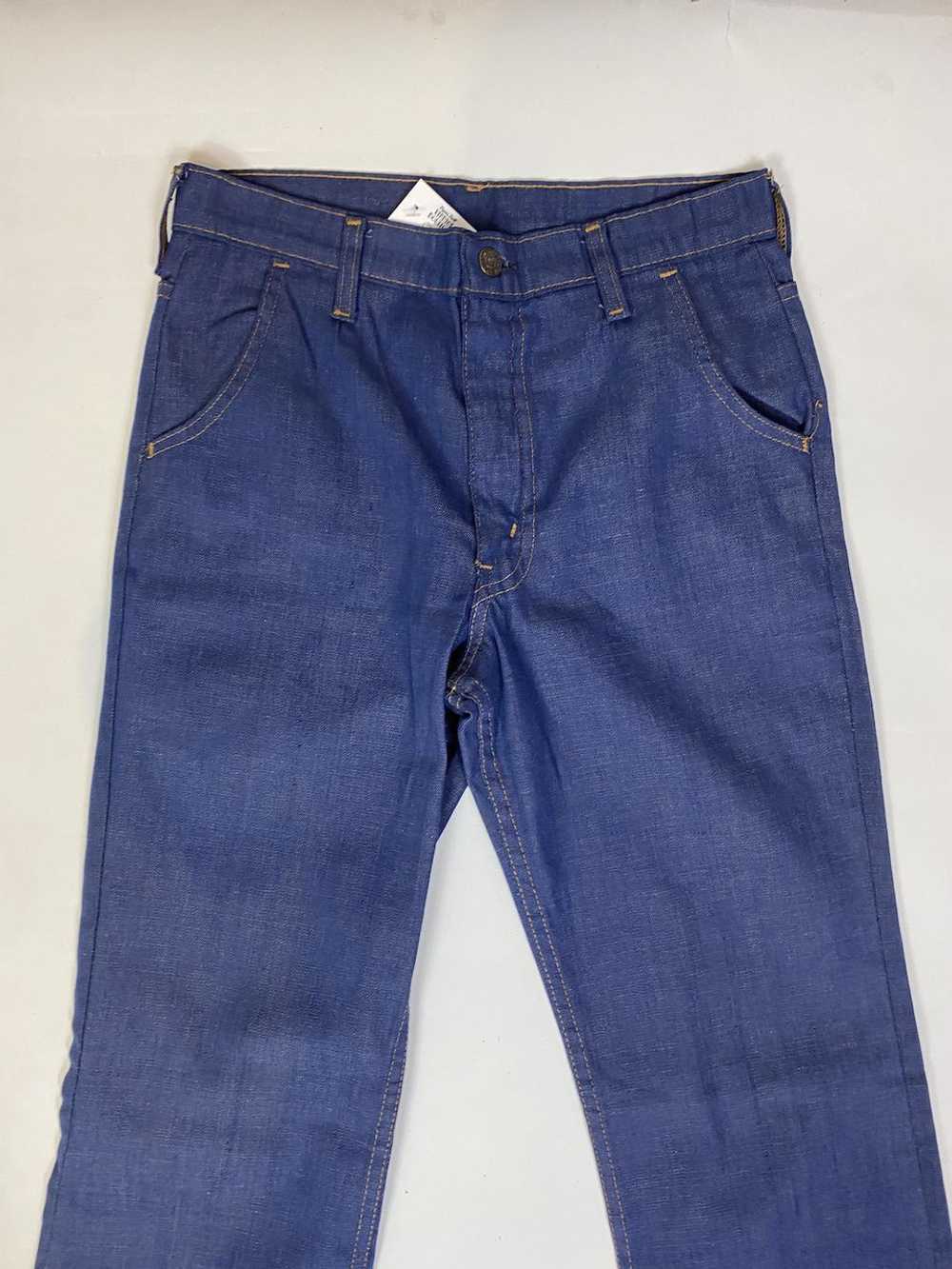 1970s BIG E Levi's Dark Wash Chambray Bell Bottom… - image 6