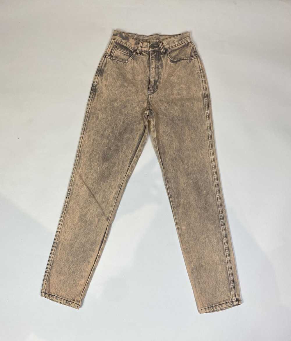 Vintage 80s Traffic Beige Acid Wash Mom Jeans - image 4