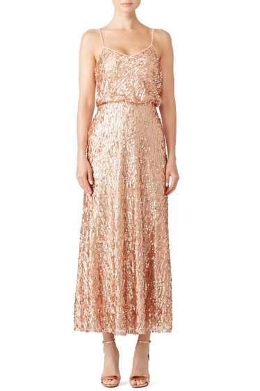 Donna Morgan Rose Gold Courtney Gown
