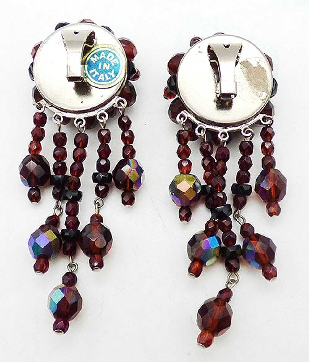 Italian Cherry Amber Crystal Bead Earrings - image 3