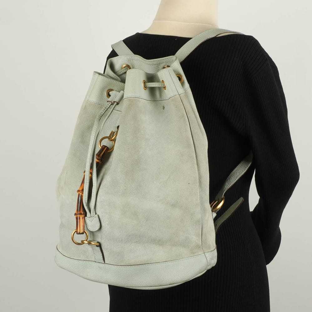 Gucci Vintage Bamboo Sling leather backpack - image 9