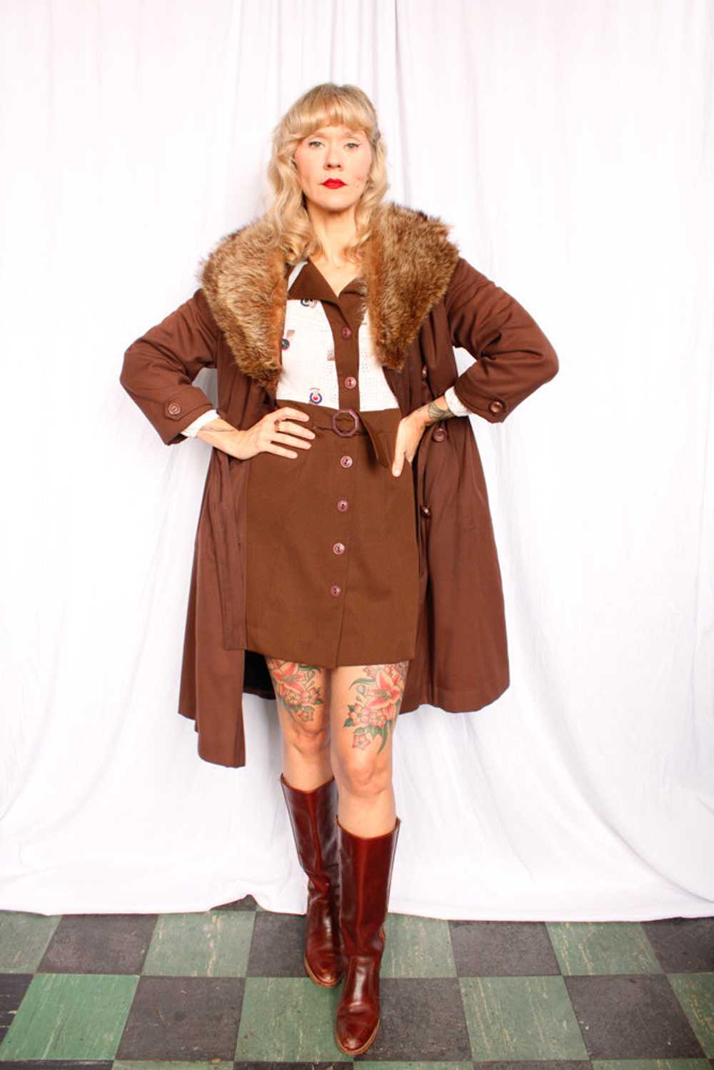 1970s Fall in New York Brown Coat - Large - image 11