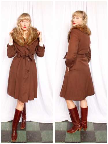 1970s Fall in New York Brown Coat - Large - image 1