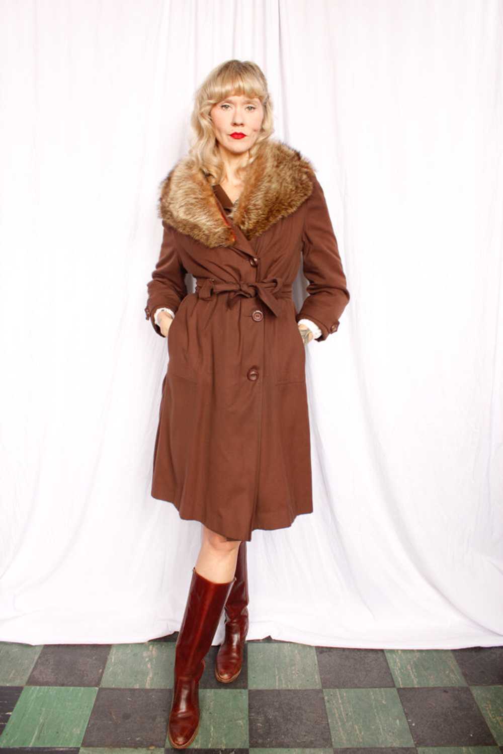 1970s Fall in New York Brown Coat - Large - image 5