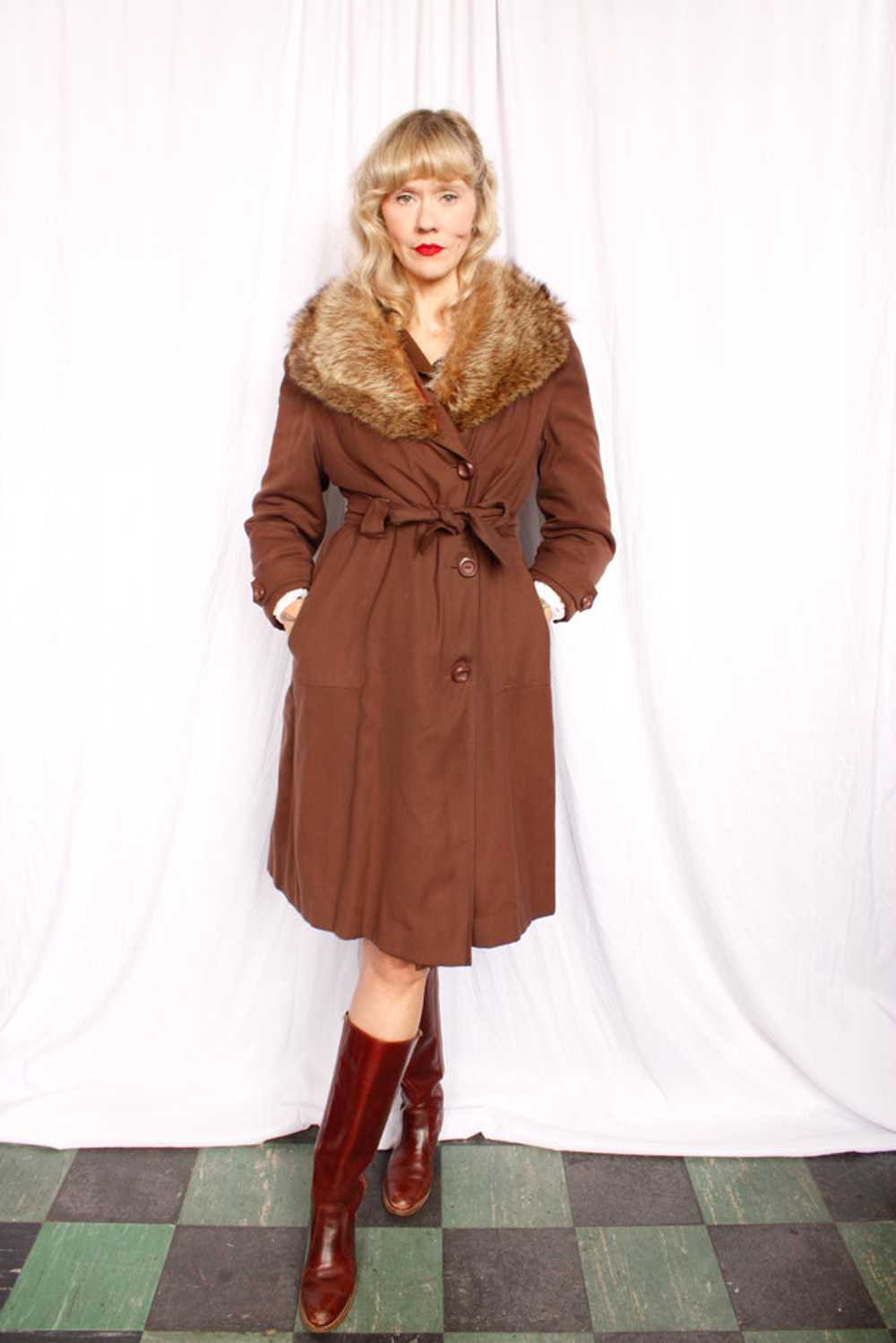 1970s Fall in New York Brown Coat - Large - image 6