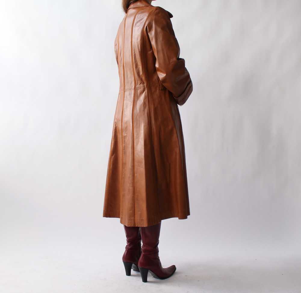 Vintage Cognac Leather Trench - image 2