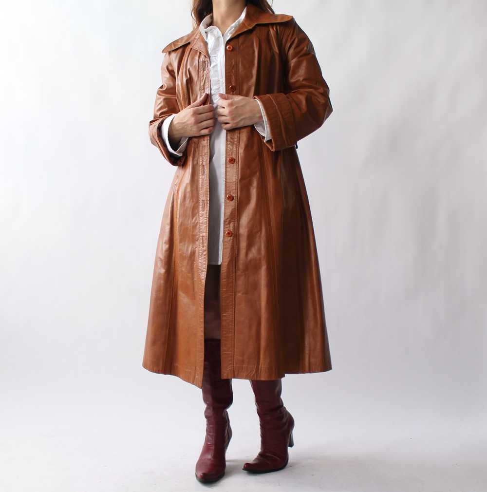 Vintage Cognac Leather Trench - image 4