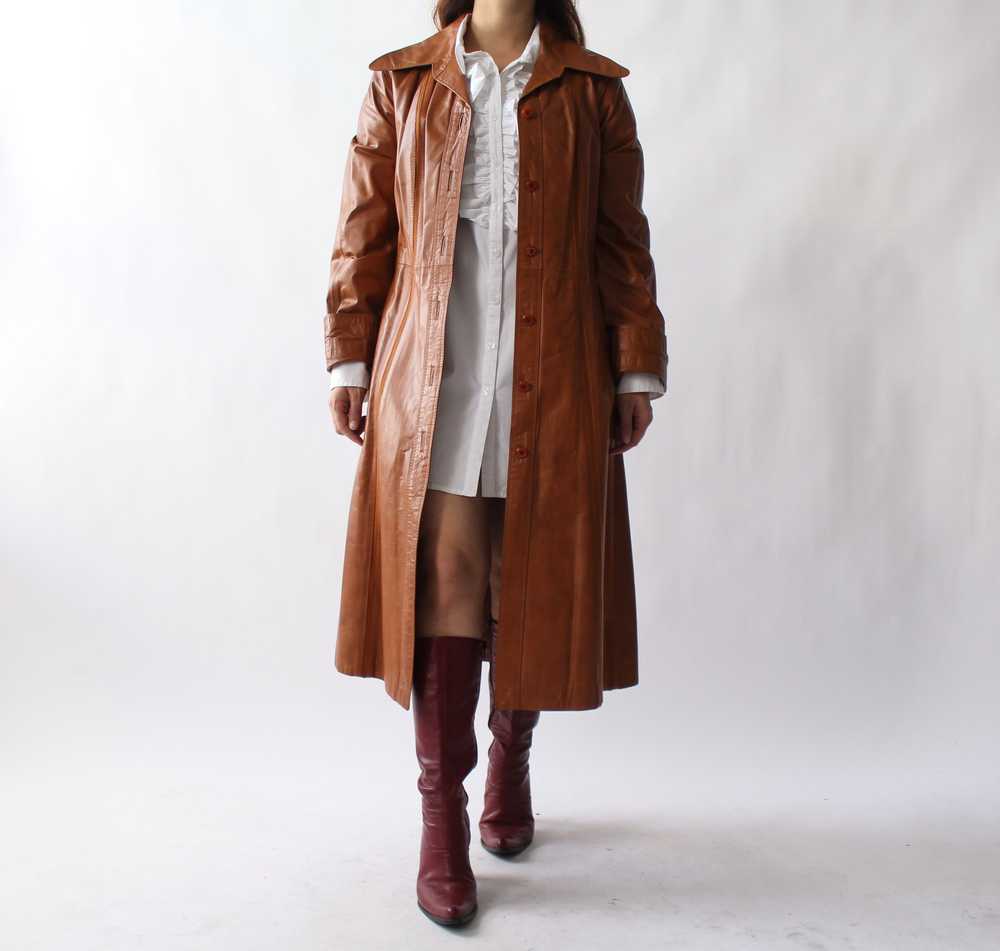 Vintage Cognac Leather Trench - image 6