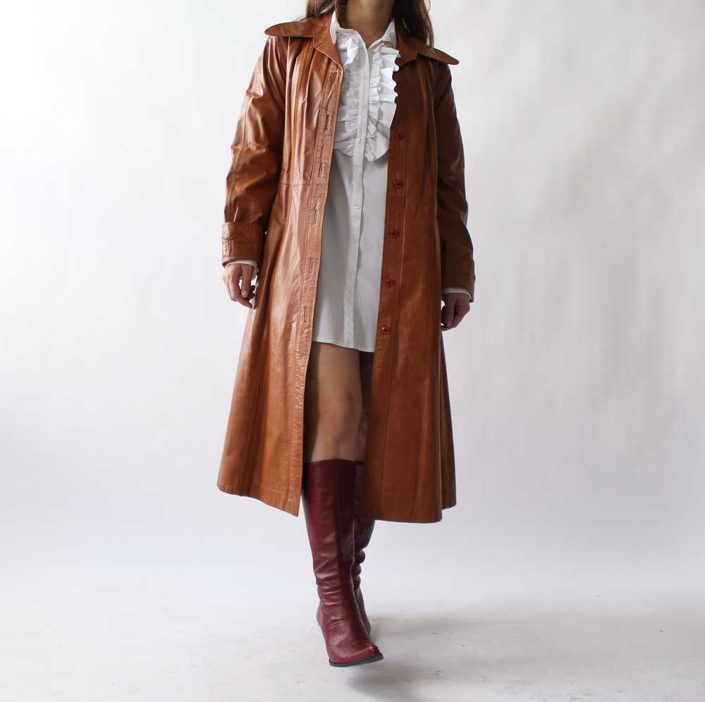 Vintage Cognac Leather Trench - image 8