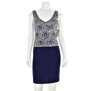 St. John Knits 2Pc Sparkly Top & Skirt Set in Navy