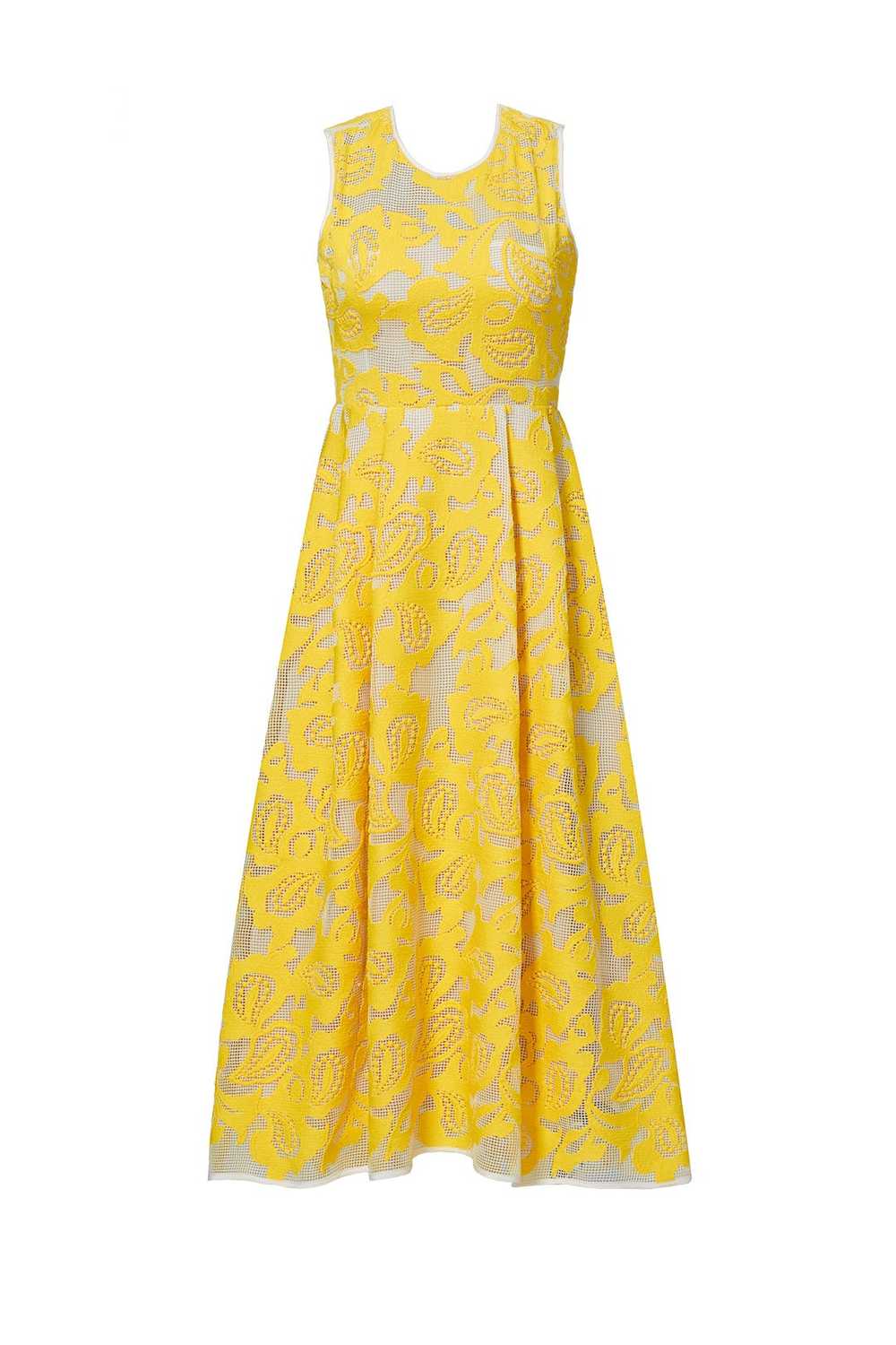 Hunter Bell Yellow Abstract Stitch Dress - image 4