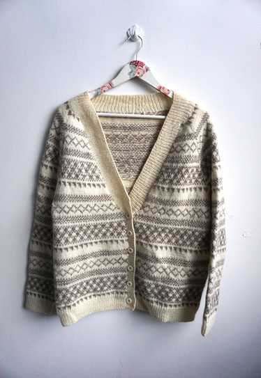 Vintage Norwegian Wool Sweater Cardigan Jumper No… - image 1