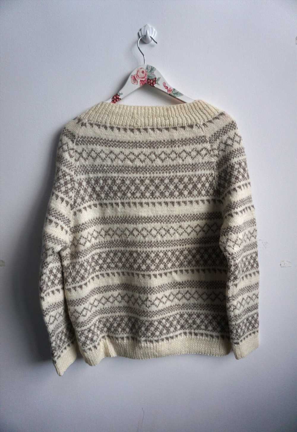 Vintage Norwegian Wool Sweater Cardigan Jumper No… - image 3