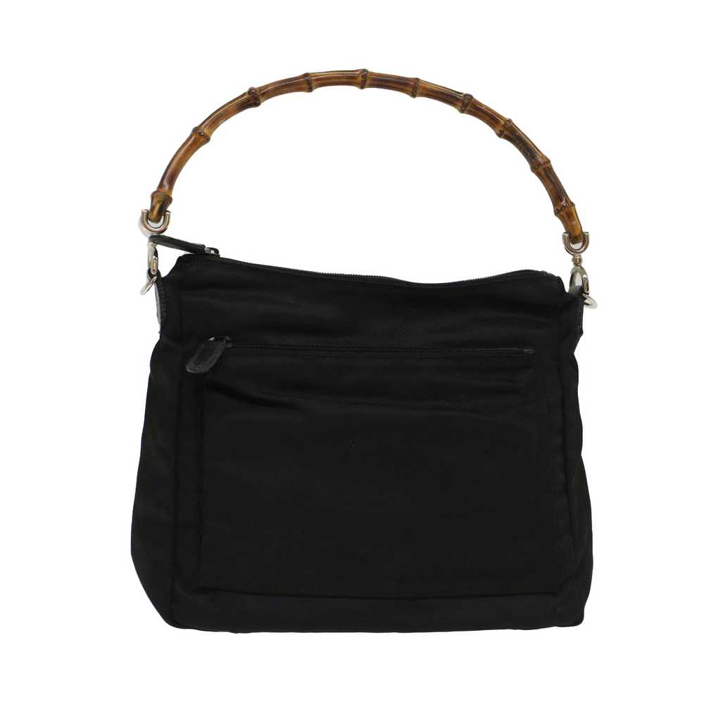 GUCCI Bamboo Shoulder Bag Nylon Black 00020580509… - image 1