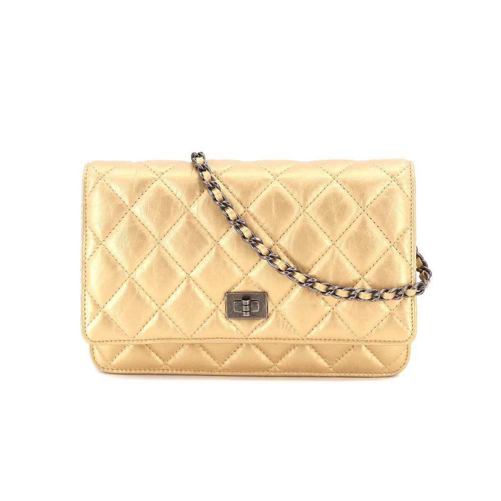 CHANEL 2.55 Chain Wallet Long Leather Gold Vintag… - image 1