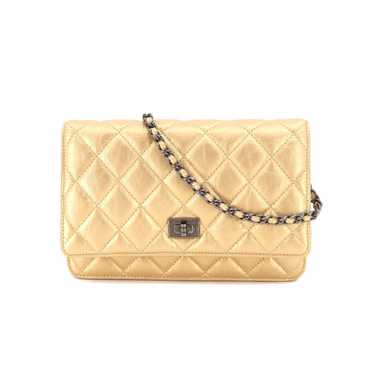 CHANEL 2.55 Chain Wallet Long Leather Gold Vintag… - image 1