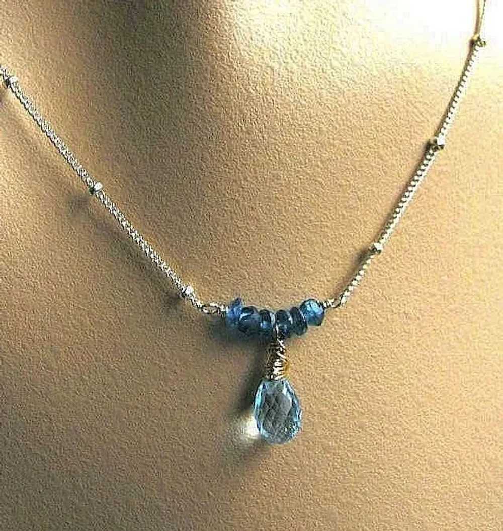 Silver necklace, Topaz Necklace, Apatite, Swiss B… - image 2