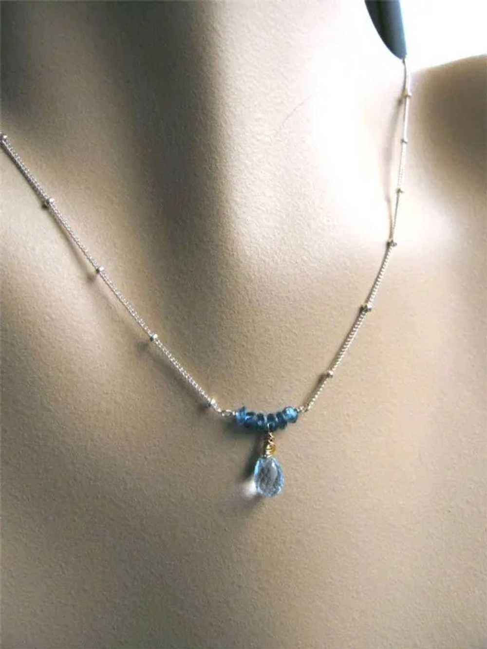 Silver necklace, Topaz Necklace, Apatite, Swiss B… - image 3