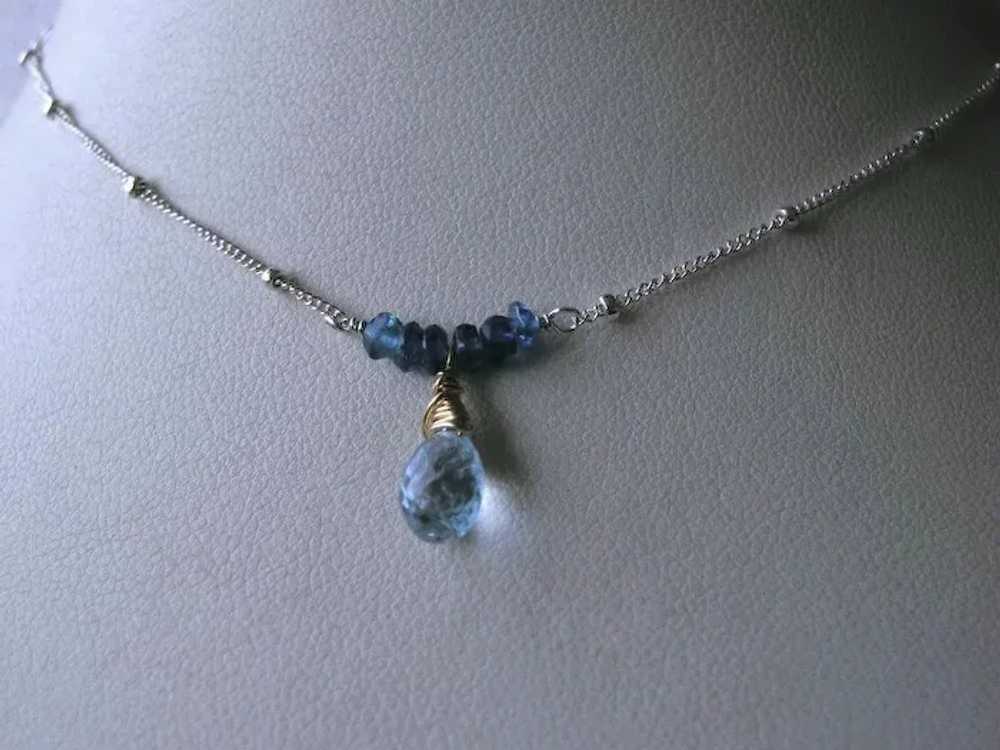 Silver necklace, Topaz Necklace, Apatite, Swiss B… - image 4