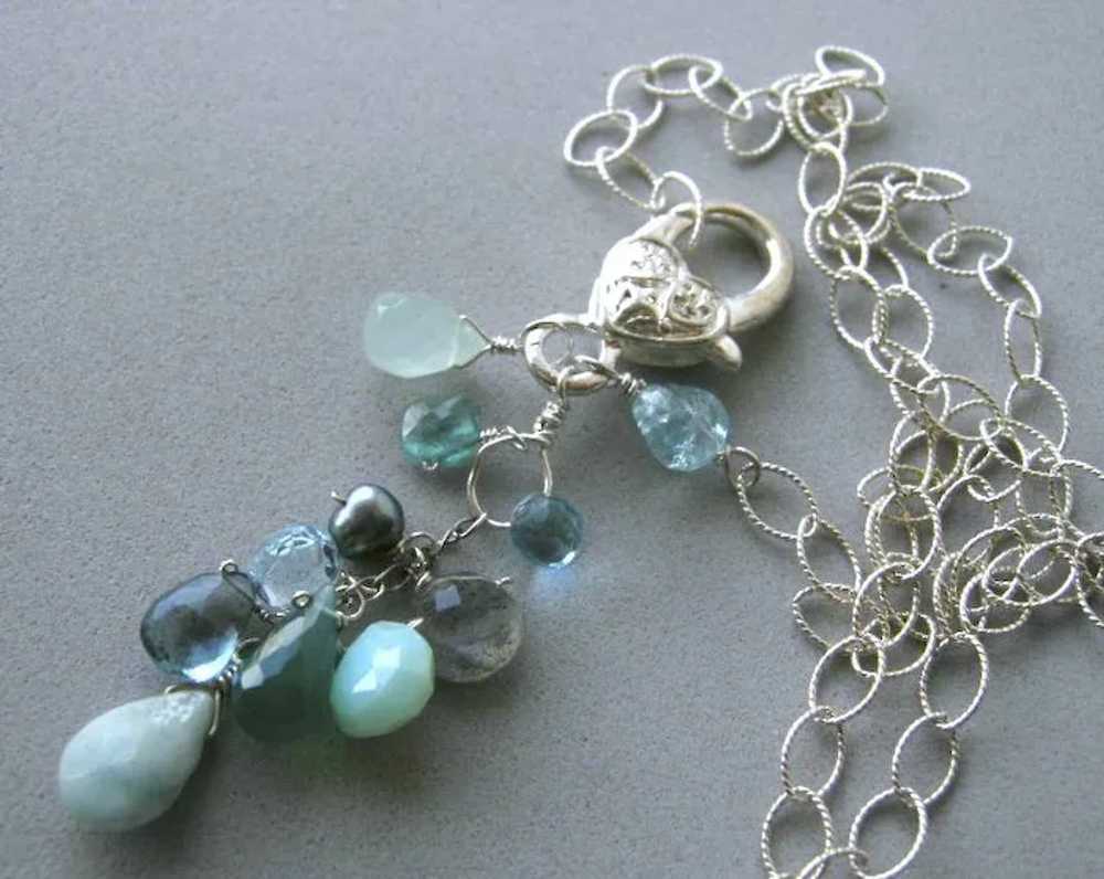 Silver necklace, Topaz Necklace, Apatite, Swiss B… - image 6