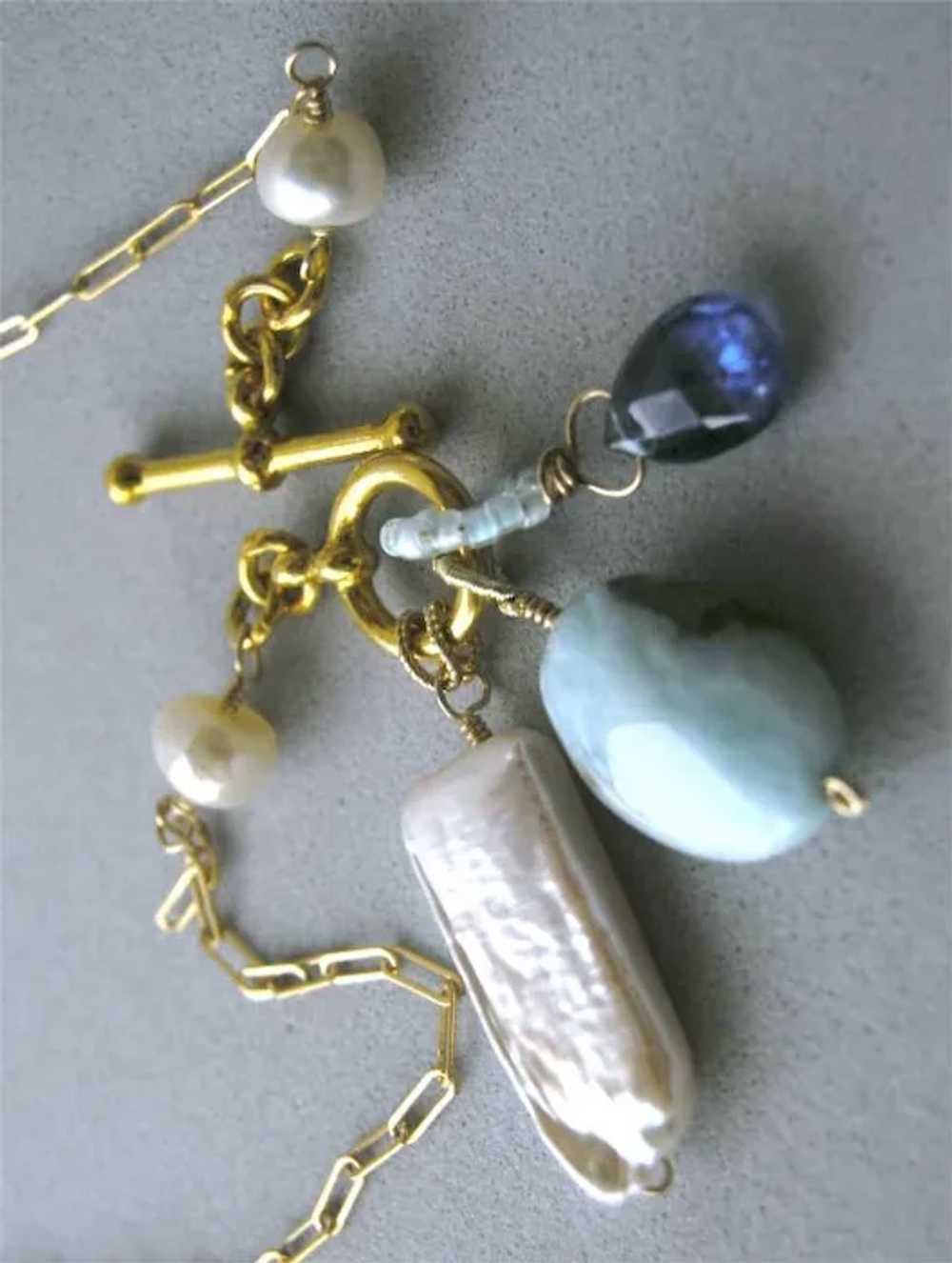 Silver necklace, Topaz Necklace, Apatite, Swiss B… - image 7