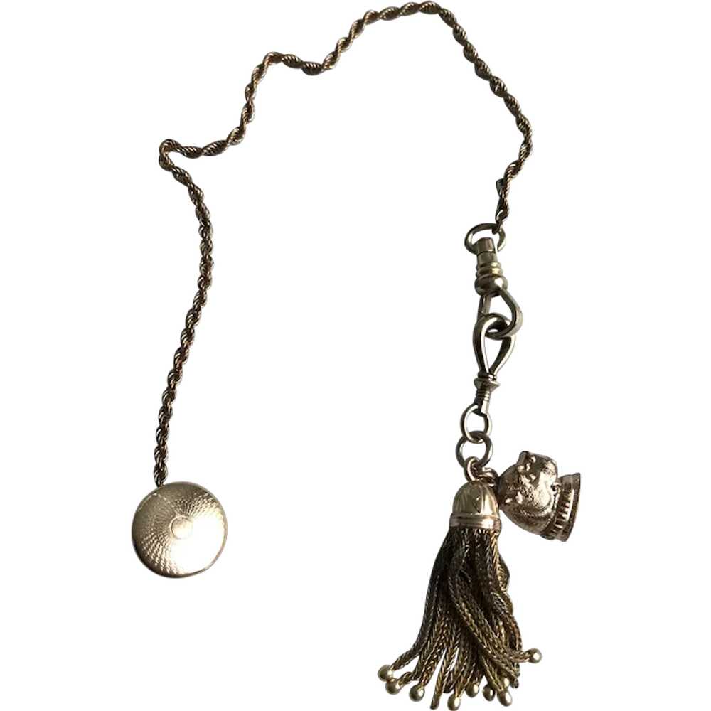 Victorian/Edwardian Watch Chain and Fob - image 1