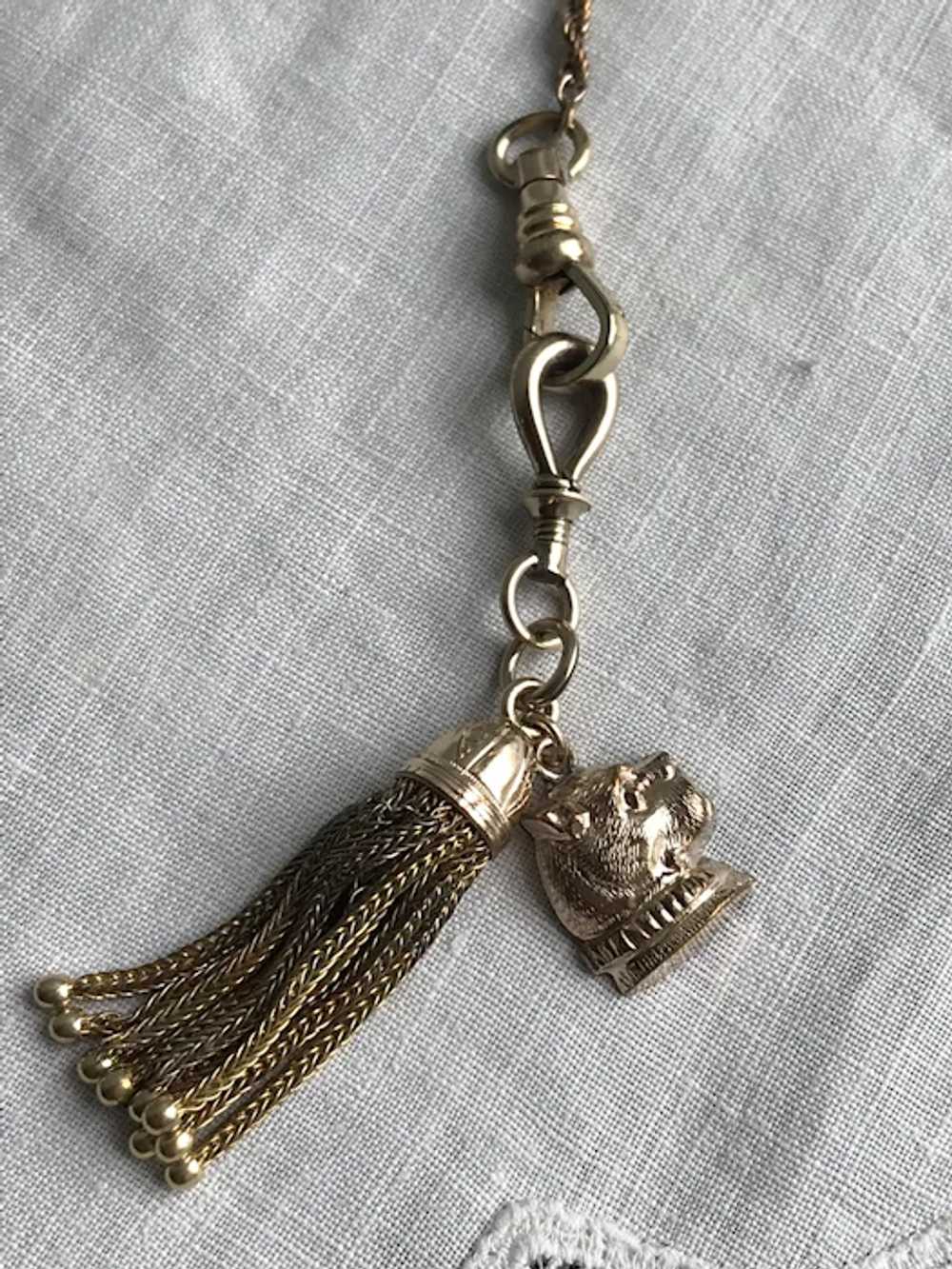 Victorian/Edwardian Watch Chain and Fob - image 3