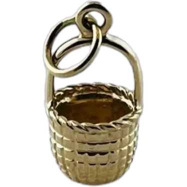 14K Yellow Gold Basket Charm #15563