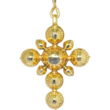 Antique 18th Century gold diamond cross pendant - image 1