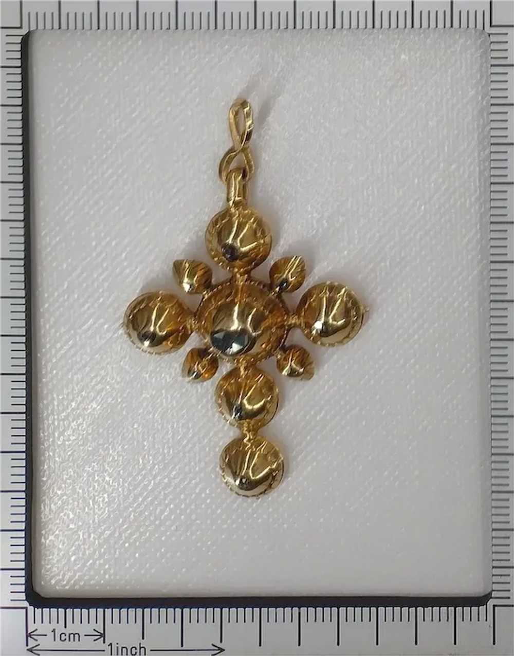 Antique 18th Century gold diamond cross pendant - image 6