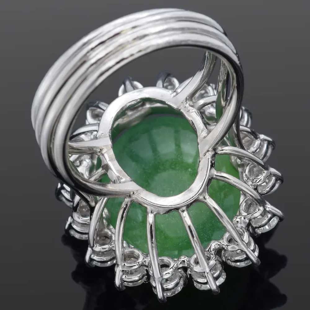 Vintage 11.75Ct Green Jade & 1.67 TCW Diamond Pla… - image 6