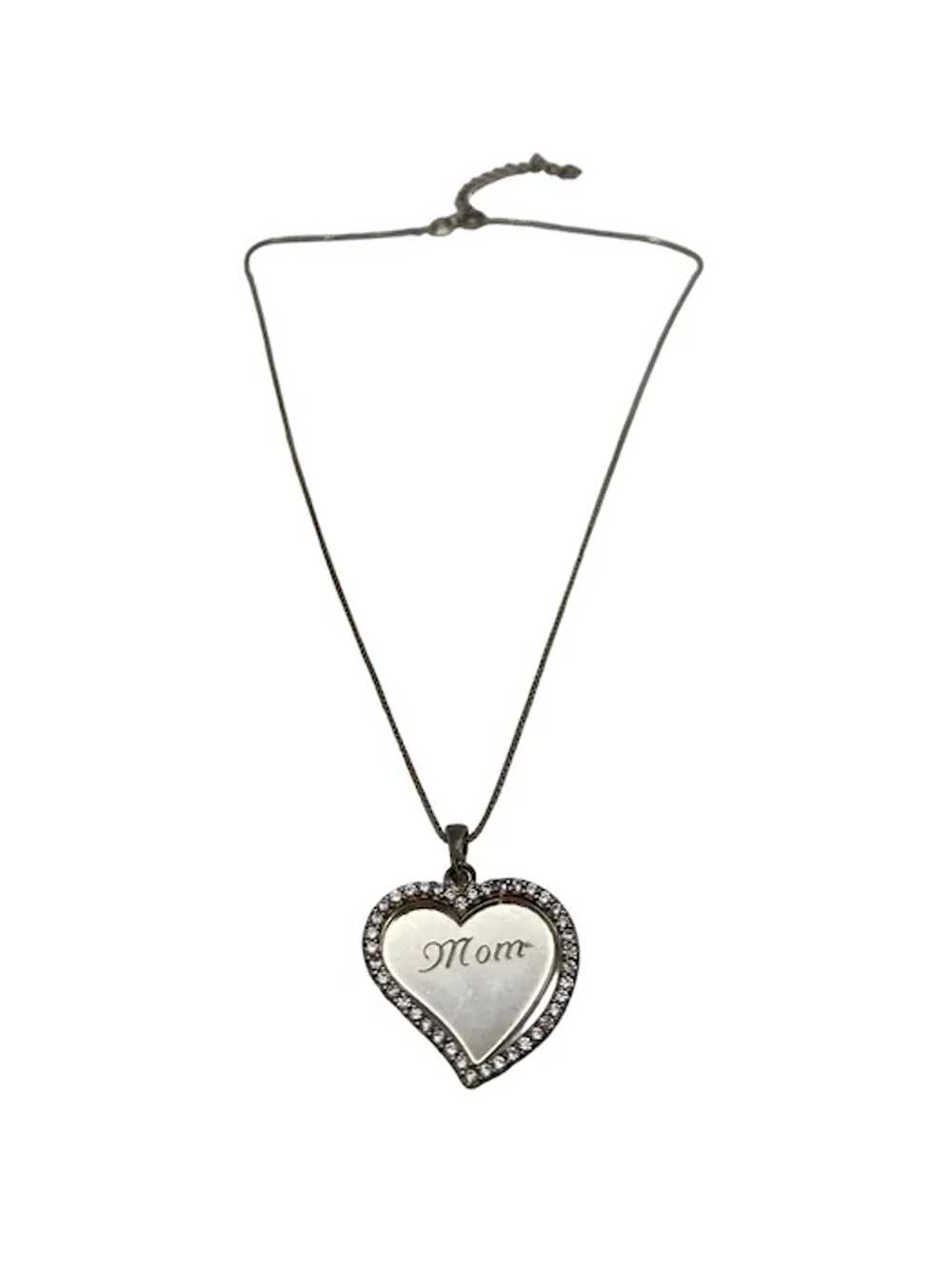 Sterling Silver Double Heart Engraved Pendant Nec… - image 5