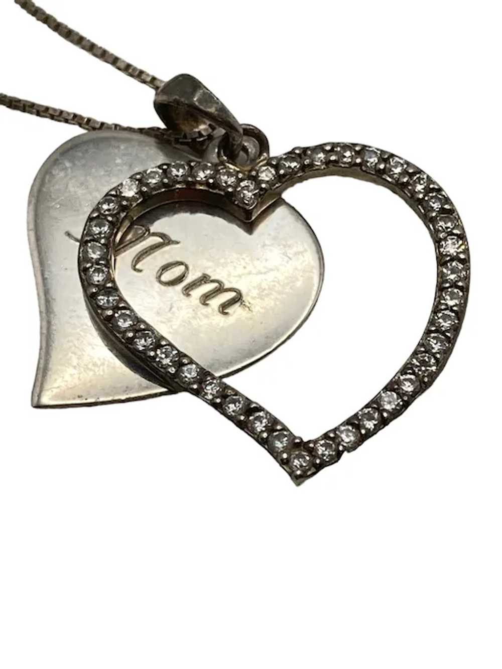 Sterling Silver Double Heart Engraved Pendant Nec… - image 8