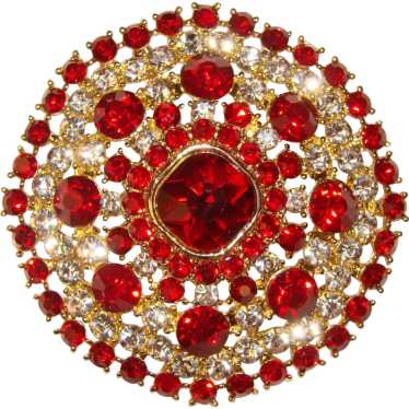 Vintage Clear Rhinestones Brooch Icy Glass Stones Clear Crystals - Ruby Lane