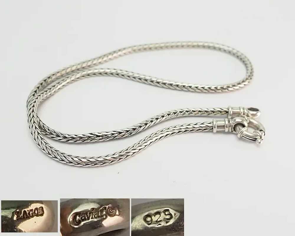 Elegant heavy vintage sterling silver chain neckl… - image 3