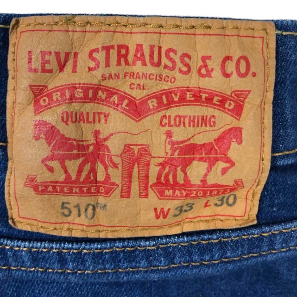 Levi's Levi Strauss 510 Distressed Blue Jeans Den… - image 6