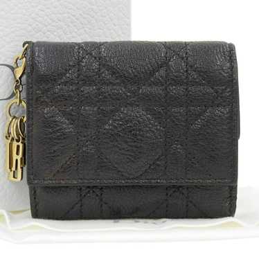 Dior Christian Dior Cannage Trifold Wallet Leathe… - image 1