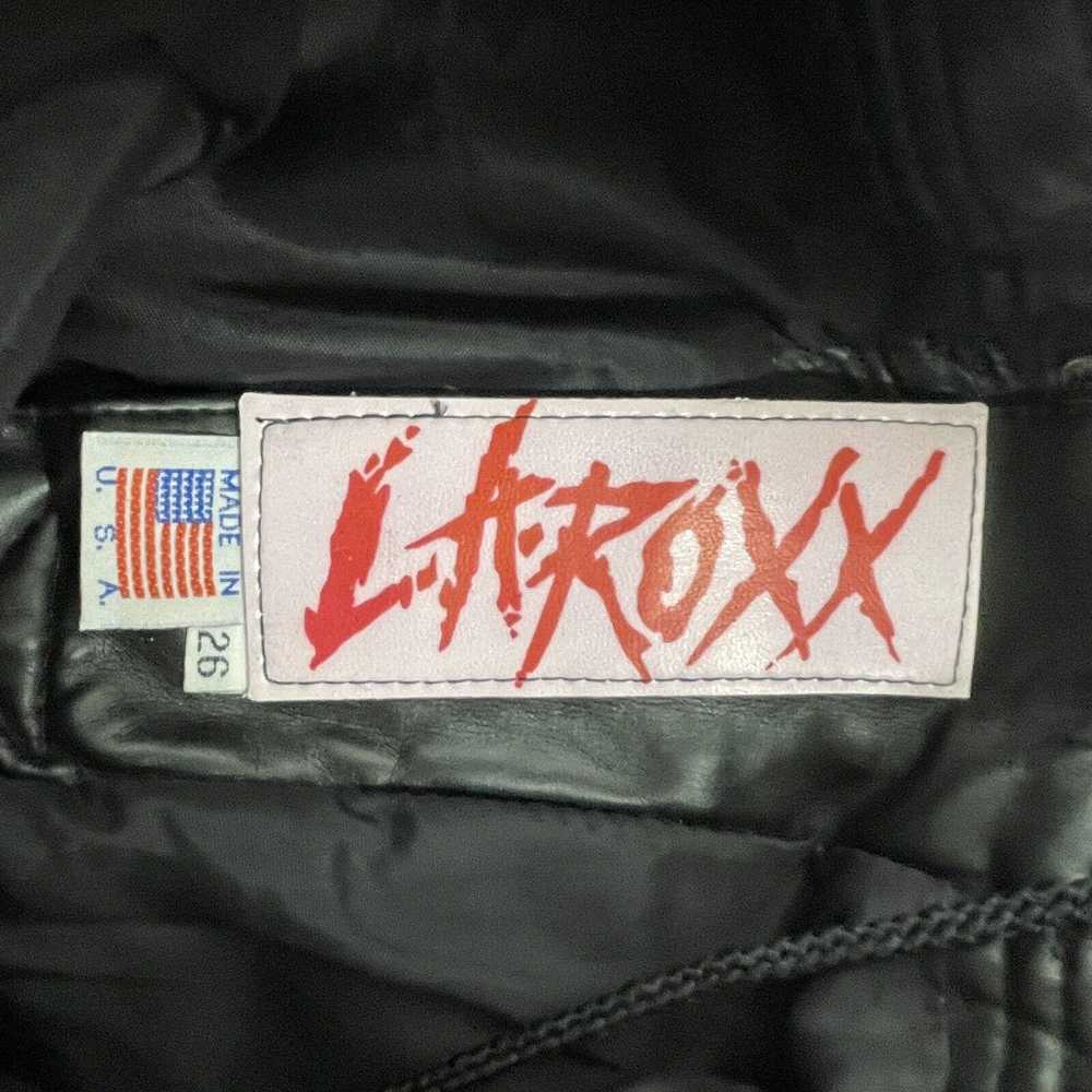 L.A. Roxx × Vintage 80s LA Roxx Black Leather Lac… - image 7