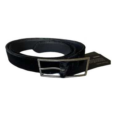 Saint Laurent  Belt Lou 1720 Nwot Ysl Smooth Black Leather Cross