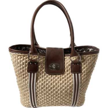 Chaps Chaps Woven Straw Shoulder Bag Tote Beach - image 1