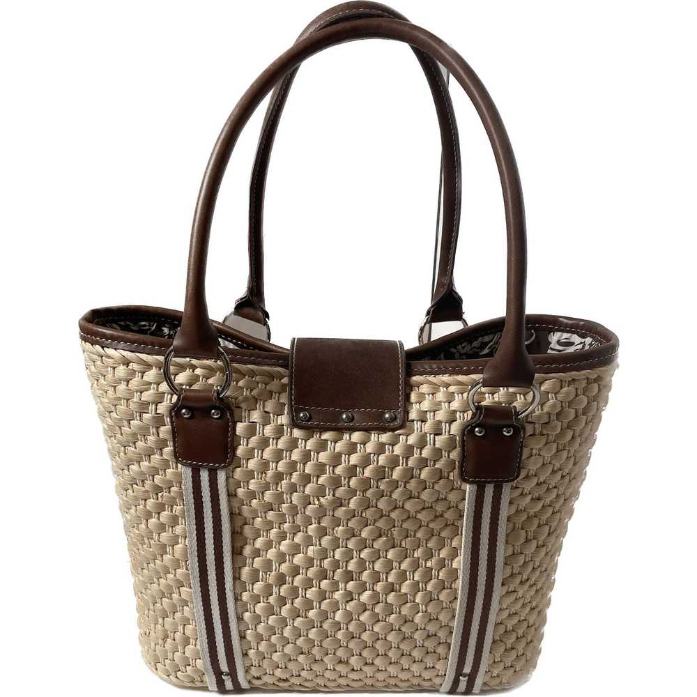 Chaps Chaps Woven Straw Shoulder Bag Tote Beach - image 3
