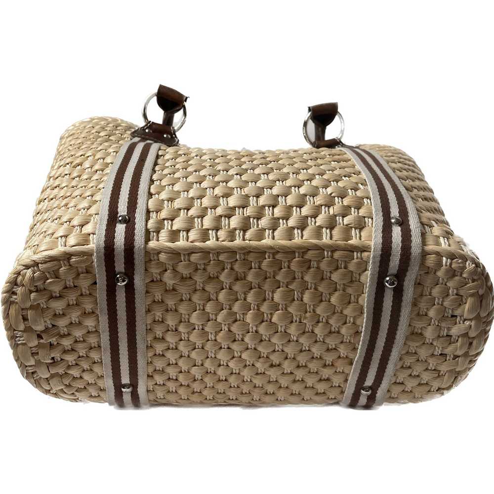 Chaps Chaps Woven Straw Shoulder Bag Tote Beach - image 4