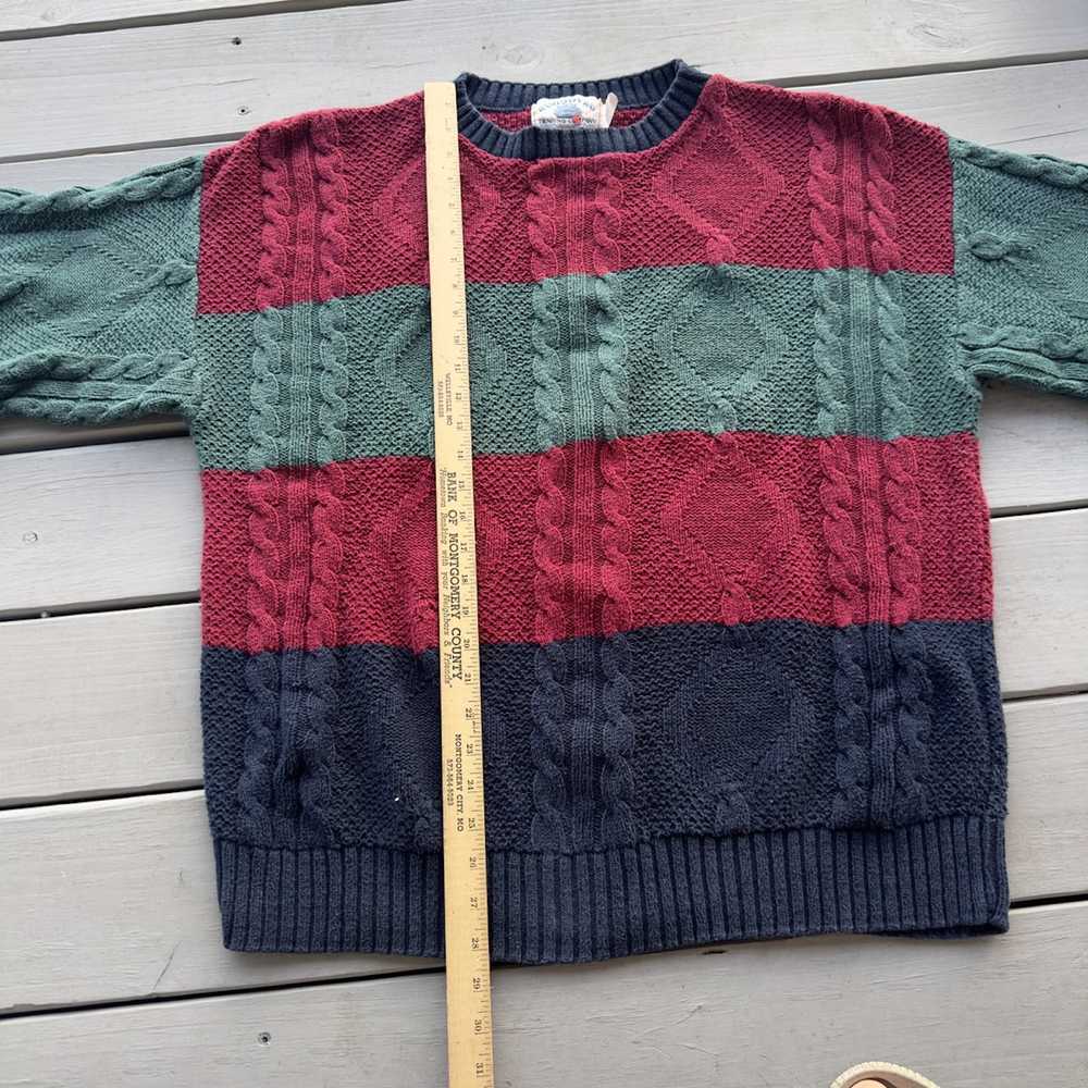 Designer × Vintage Vintage cable knit sweater red… - image 6