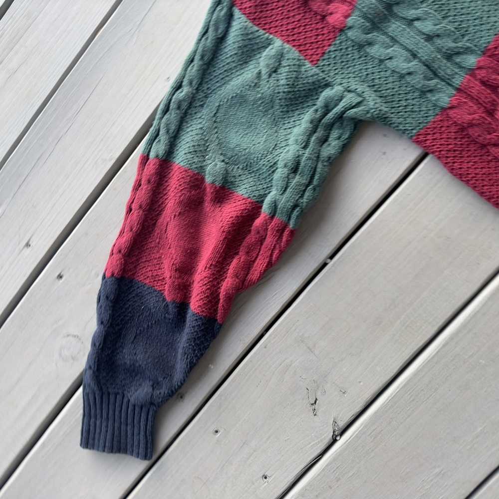 Designer × Vintage Vintage cable knit sweater red… - image 9